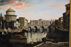 Vedutte or Venetian Scene, Plaque, Oil on Porcelain