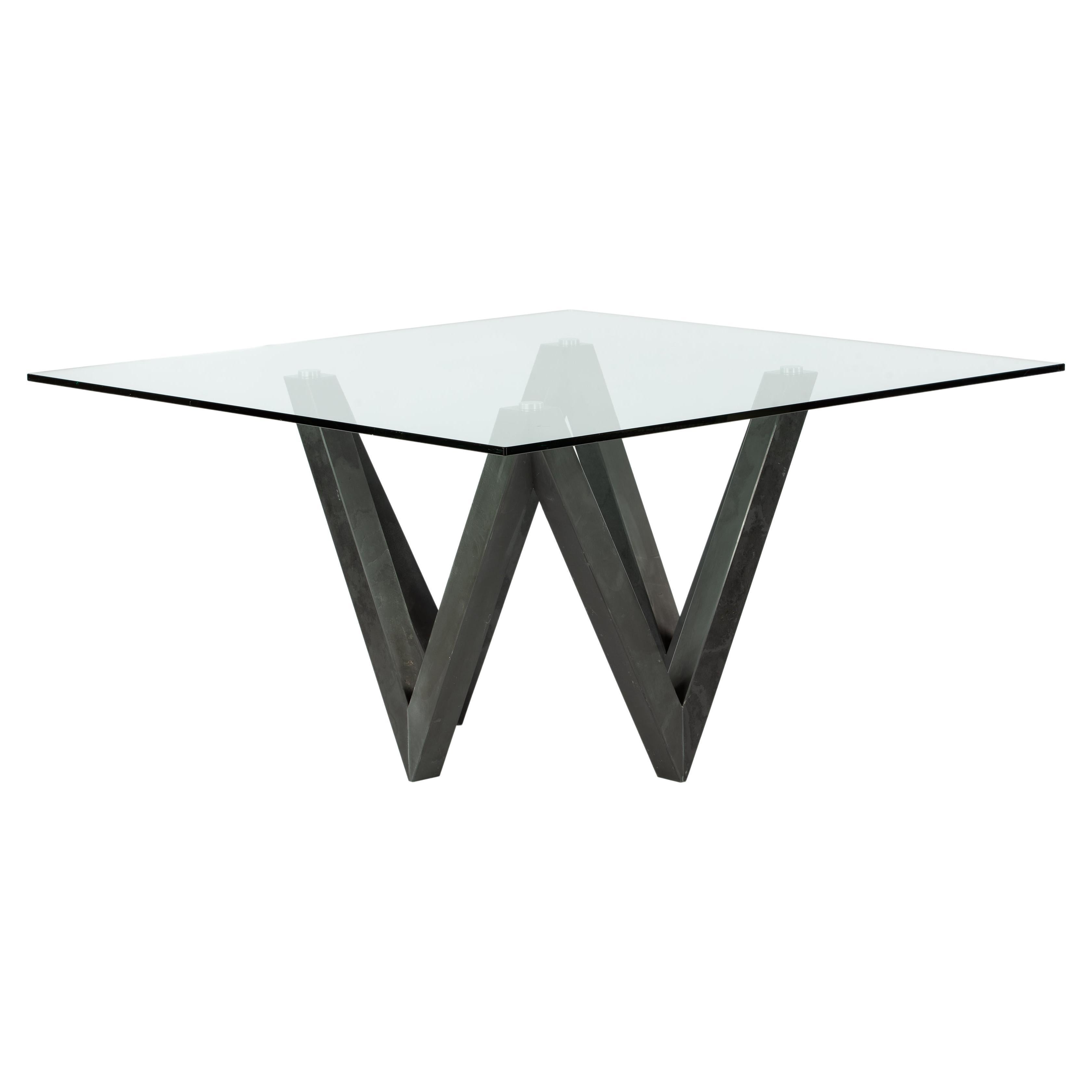 VEGA Black Slate Dining Table Stone Contemporary Design Joaquín Moll In Stock For Sale
