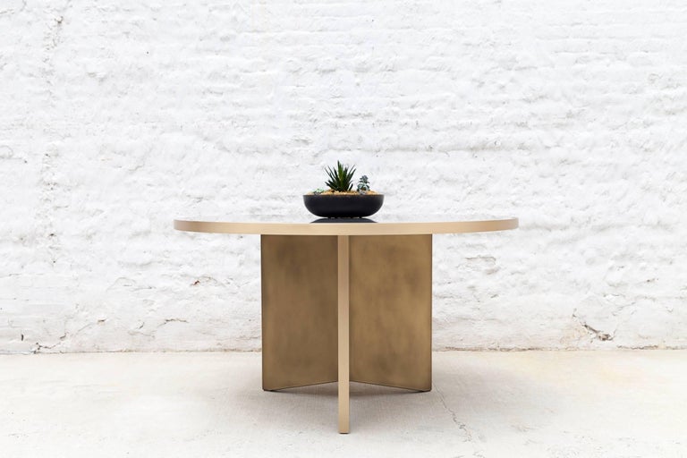 Modern Vega Dining Table 'Round', Customizable Metal and Resin For Sale