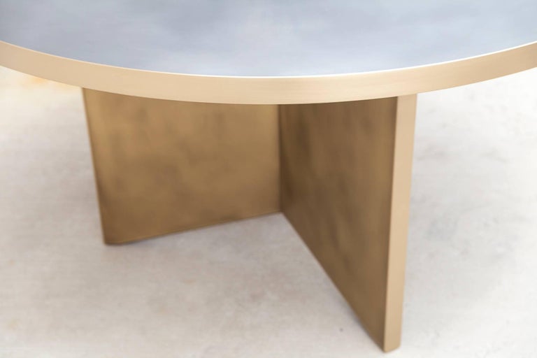 Vega Dining Table 'Round', Customizable Metal and Resin In New Condition For Sale In Brooklyn, NY
