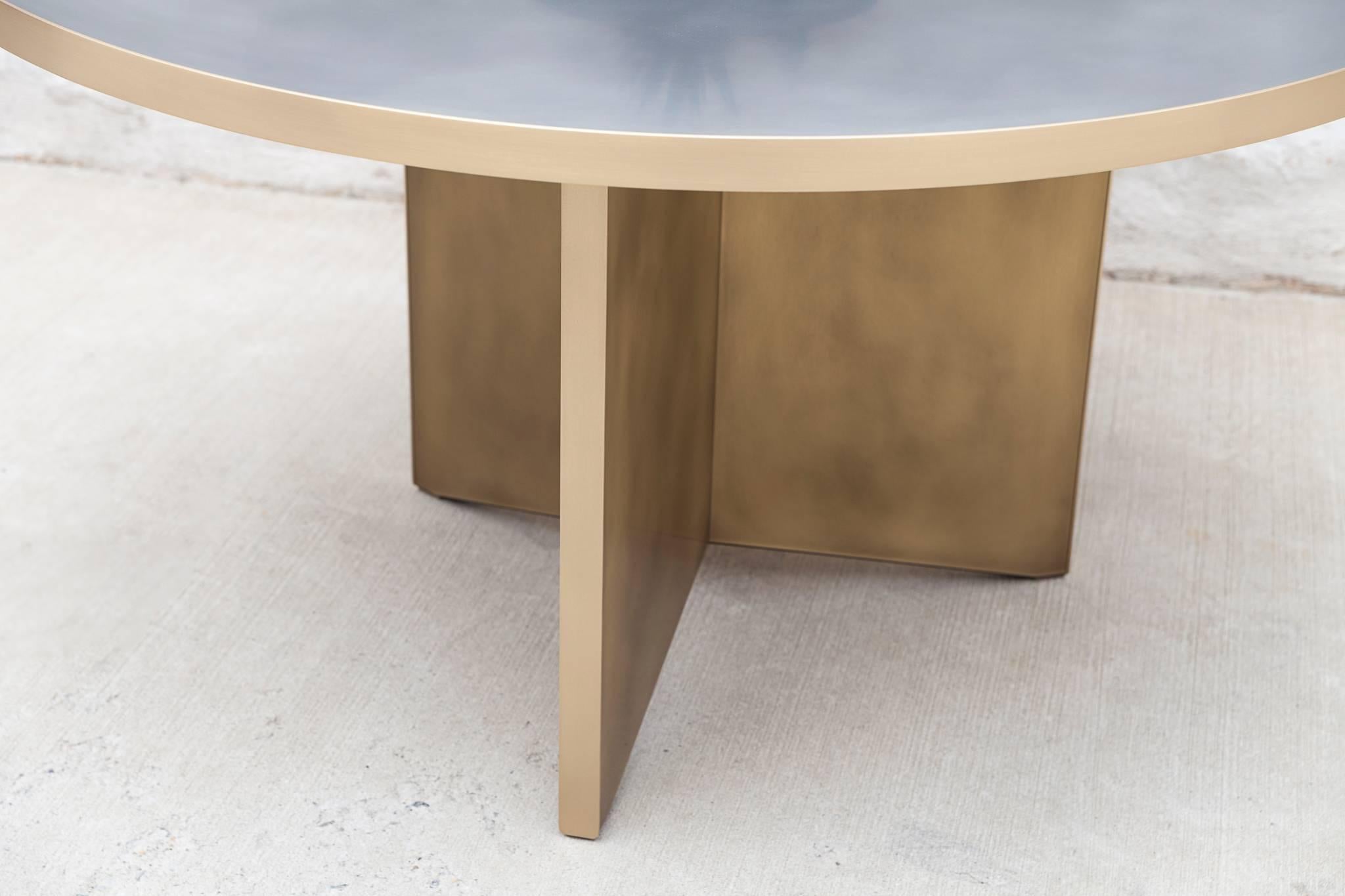 Cast Vega Dining Table 'Round', Customizable Metal and Resin For Sale