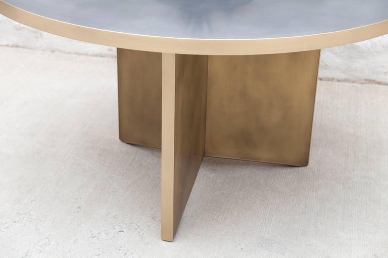 Contemporary Vega Dining Table 'Round', Customizable Metal and Resin For Sale