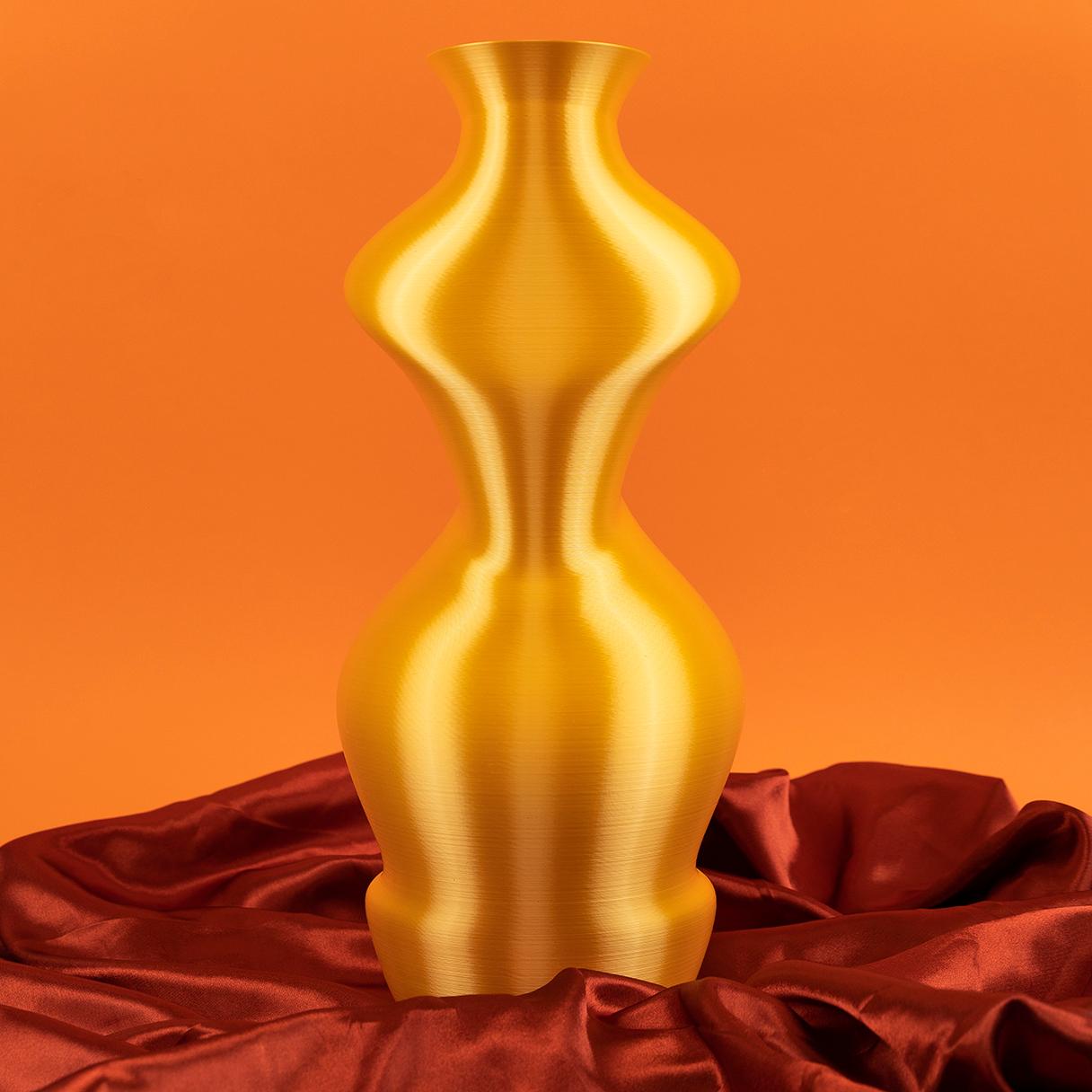Post-Modern Vega, Gold Contemporary Sustainable Vase-Sculpture