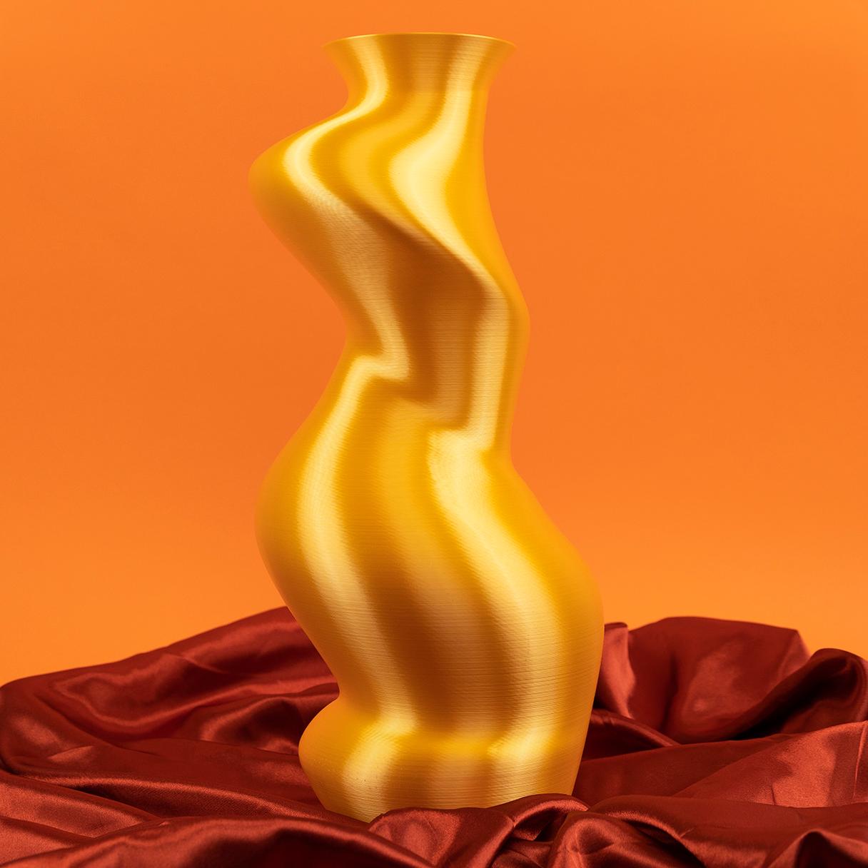 Italian Vega, Gold Contemporary Sustainable Vase-Sculpture