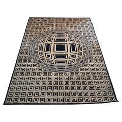 Tapis Op-Art "Vega" dans le style de Vasarely, années 1970