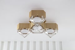 Vega Quattro Flush Mount in Cast Glass by Matthew Fairbank