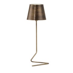 Vega Triangle Antiqued Brass Wireless Table Lamp by I. Harari