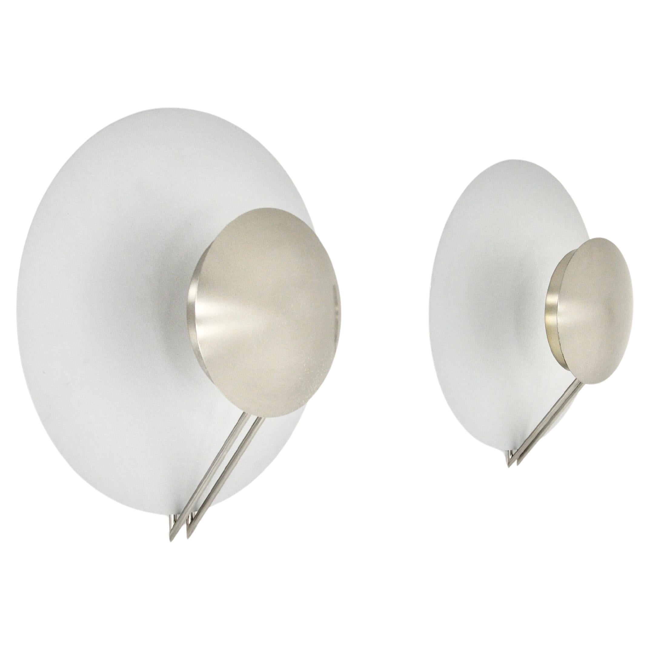 "Vega" wall lamps by L. Cesaro for Tre Ci Luce, 1980s, set of 2 For Sale