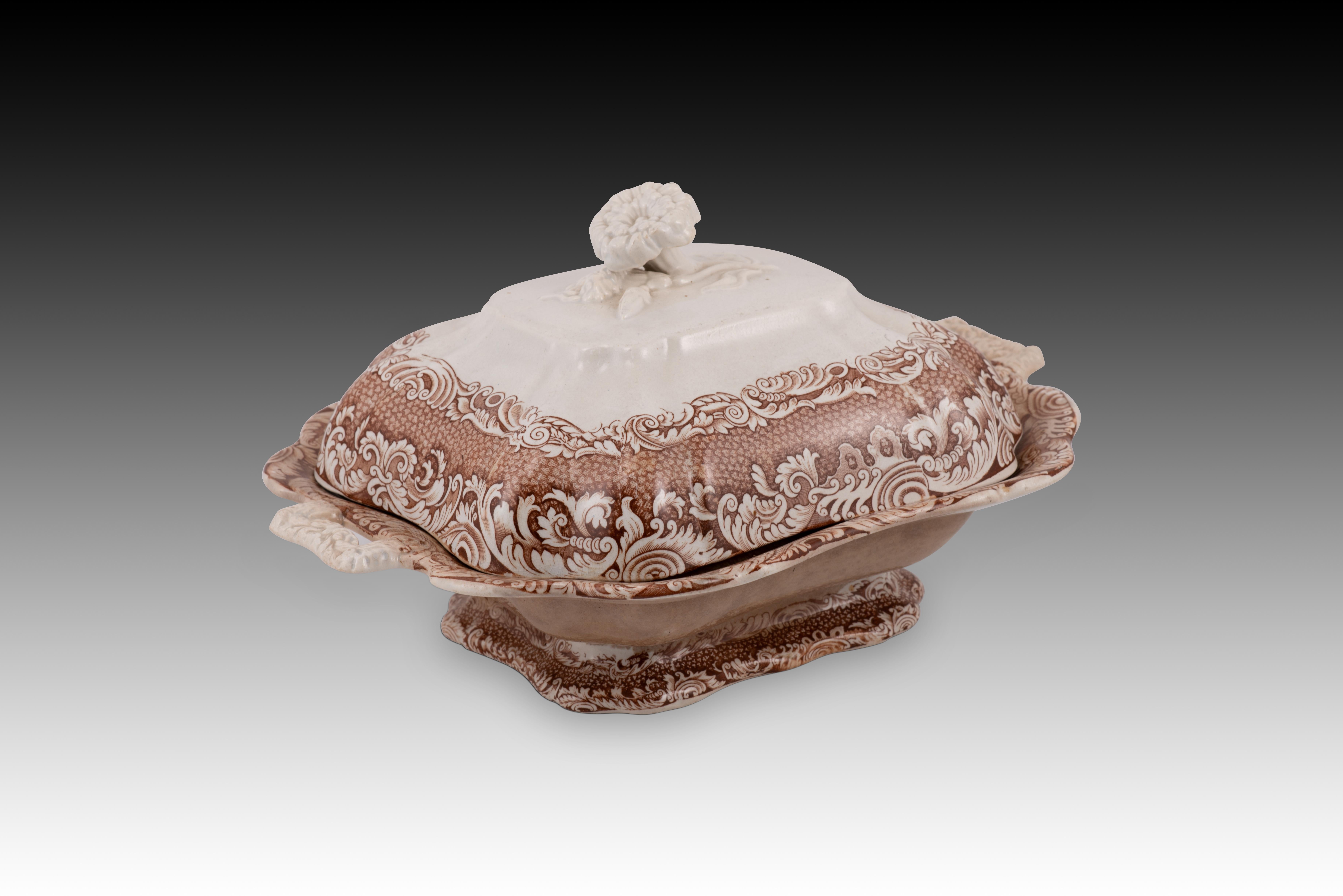 Spanish Vegetable bowl with lid, Morro Castle, Havana, Cuba. Sargadelos, 19th cent. For Sale