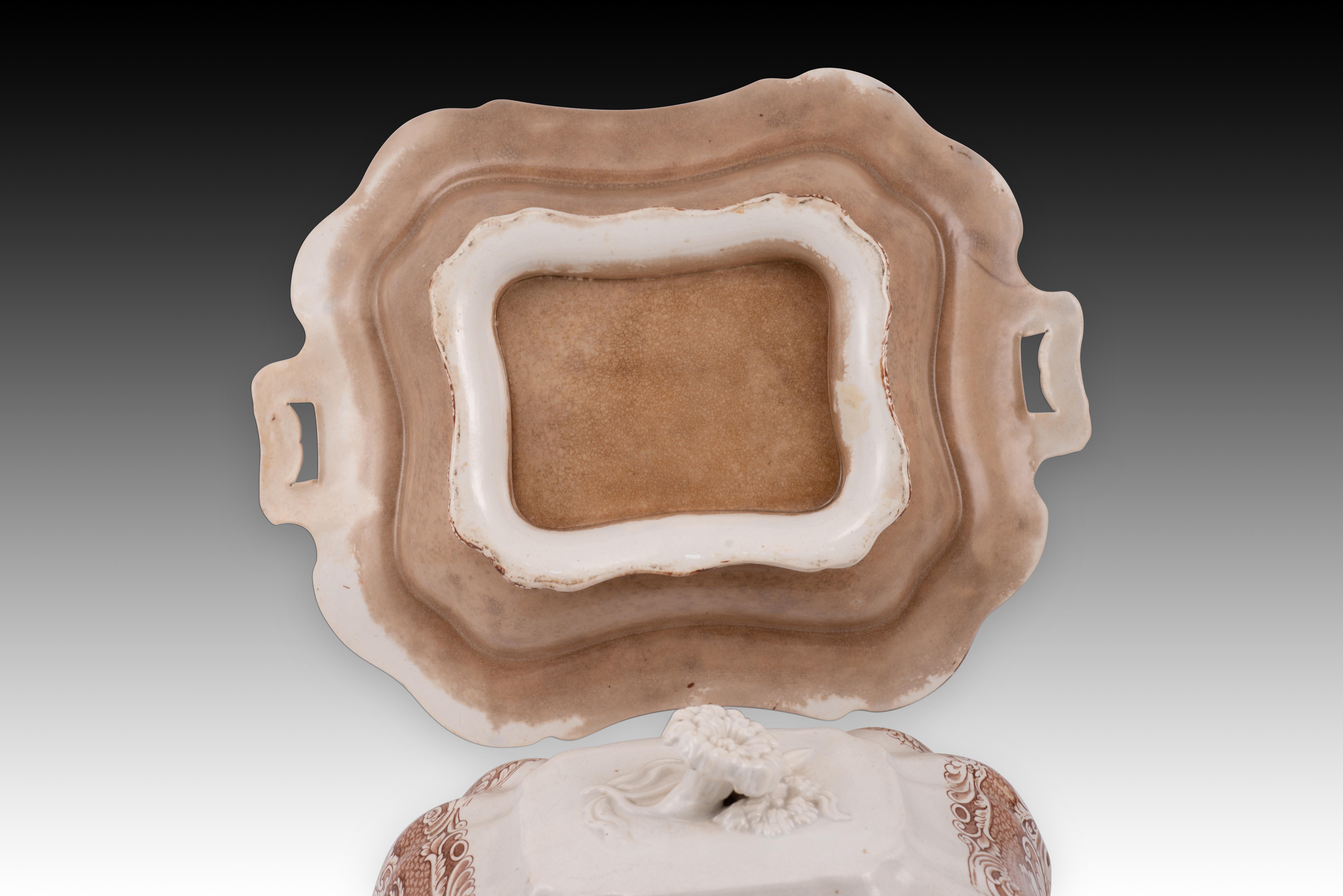 Vegetable bowl with lid, Morro Castle, Havana, Cuba. Sargadelos, 19th cent. For Sale 1