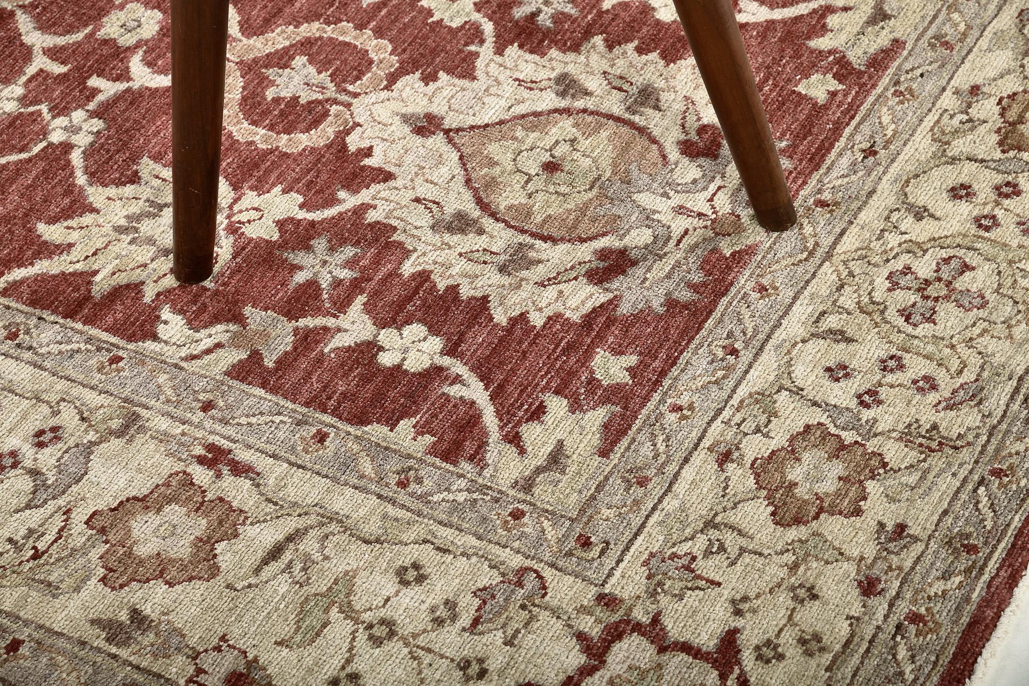 Colección Divina de Alfombras de Diseño Sultanabad de Tinte Vegetal Pakistaní en venta