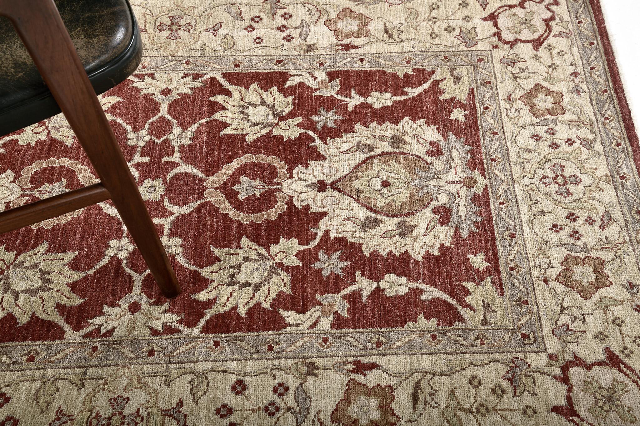 Hand-Knotted Vegetable Dye Sultanabad Design Rug Divine Collection For Sale