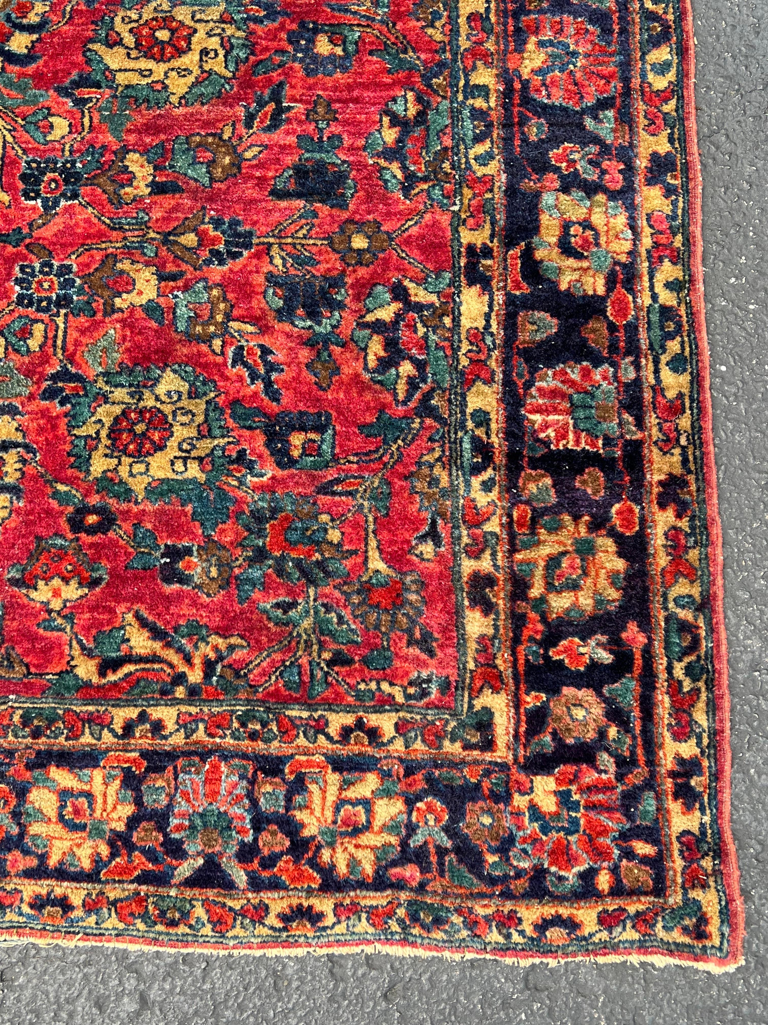Wool Vegetable Dyed Mid 20th Century Persian Rug 5' x 7' For Sale
