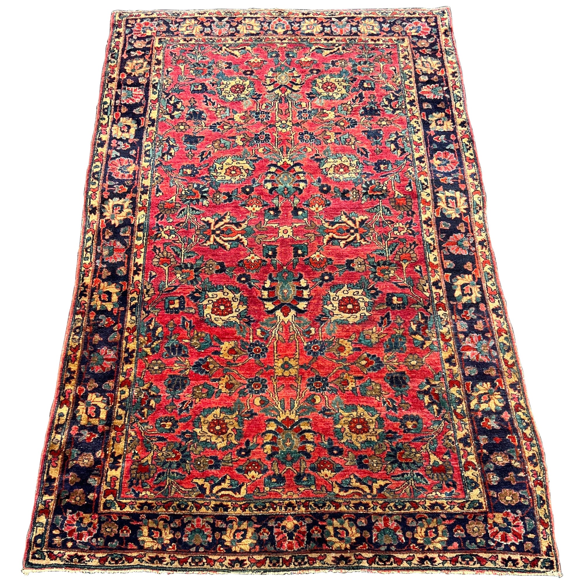 Tapis persan du milieu du 20e siècle teinté dans la masse 5' x 7' en vente