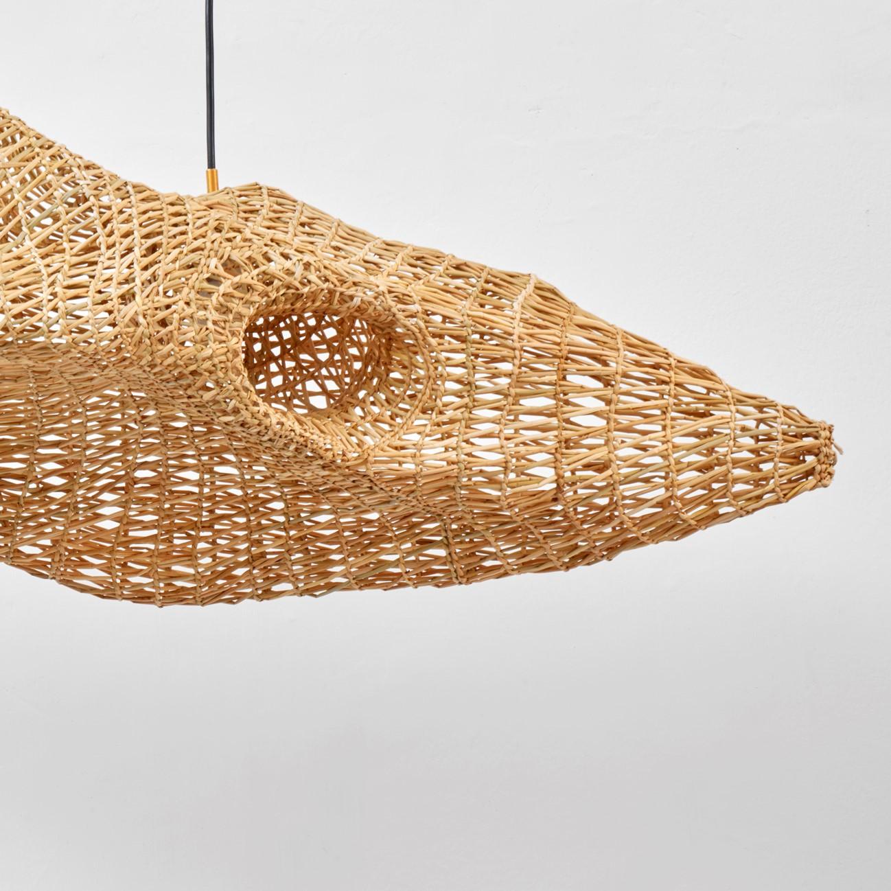 Hand-Woven Vegetable Fabrics N°11 Cloud Pendant Lamp by Estudio Rafael Freyre For Sale