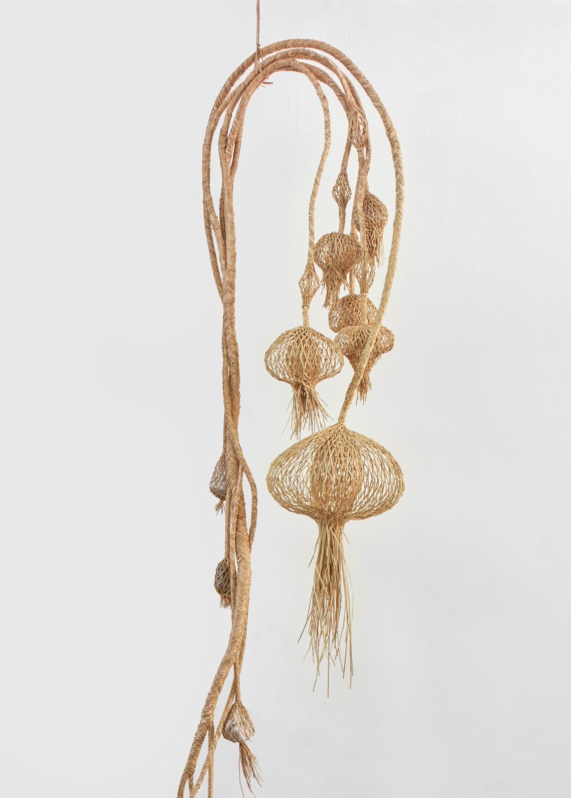 Hand-Woven Vegetable Fabrics N°8 Lianas Pendant Lamp by Estudio Rafael Freyre For Sale