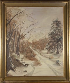 Veiga - Signed Mid 20th Century Oil, Down the Snowy Path