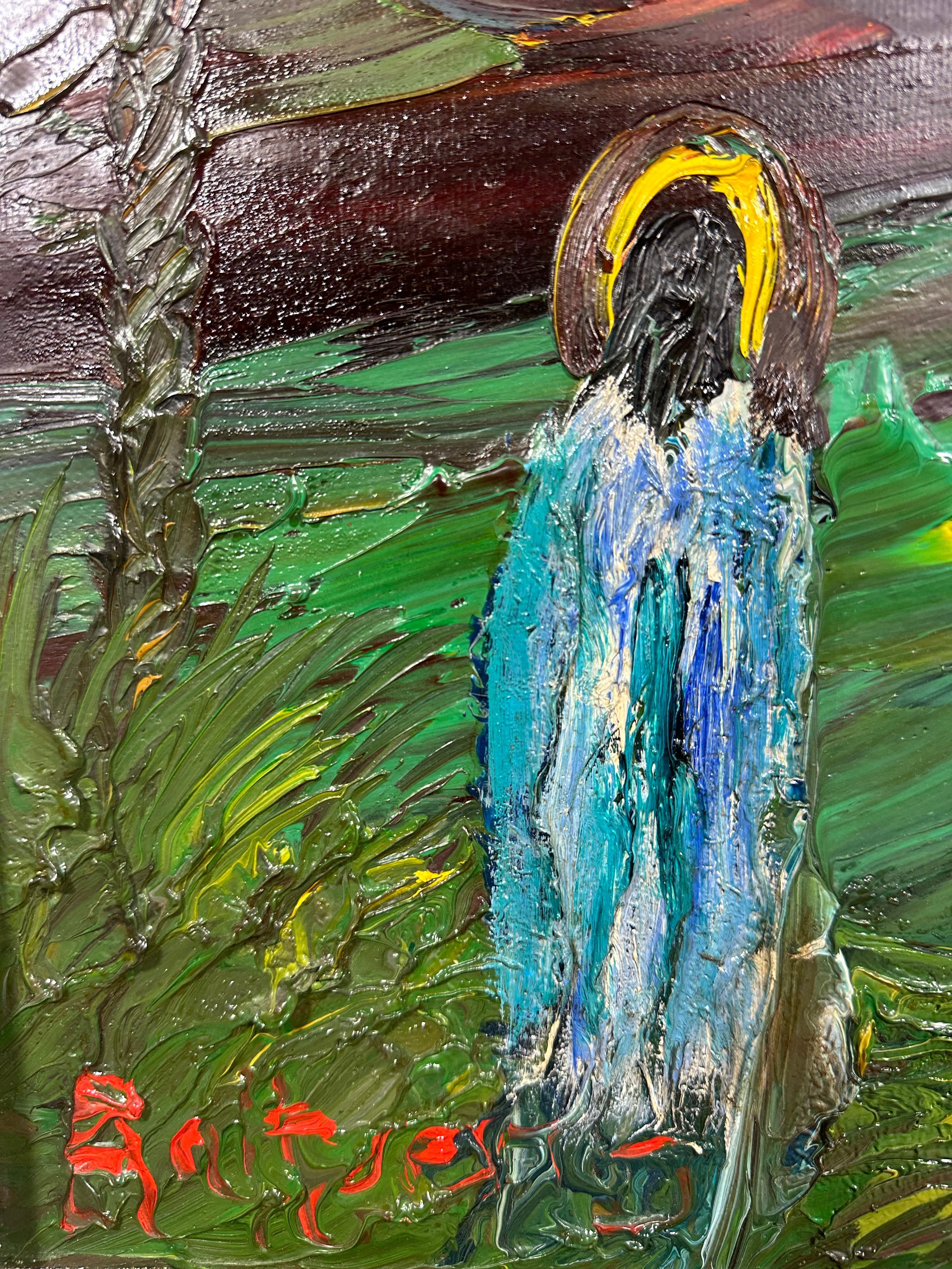 Veikko Aaltona, pittura  Figura vicino a una palma Firmato in vendita 1