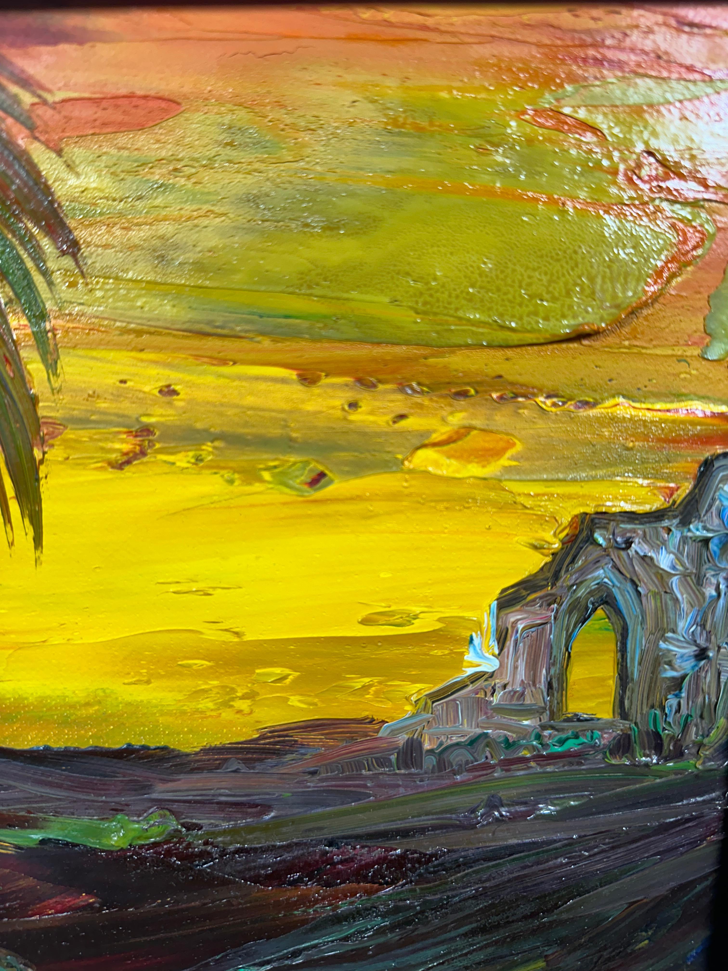 Veikko Aaltona, pittura  Figura vicino a una palma Firmato in vendita 3