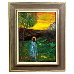 Veikko Aaltona, peinture  Figure d'un palmier signée