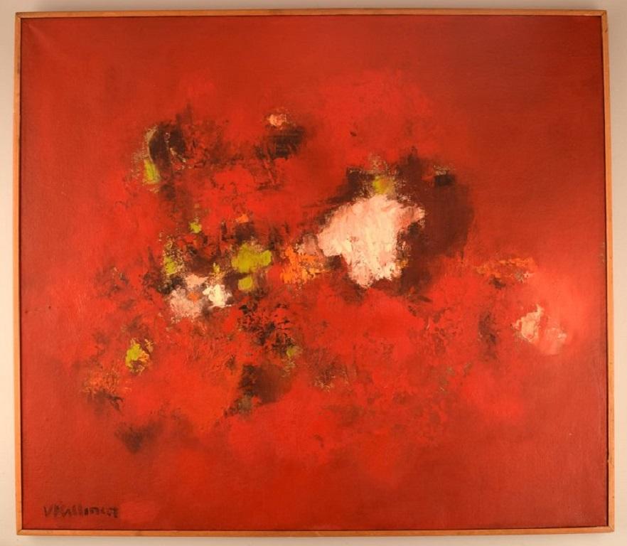 Veikko Kallinen, Finland. Abstract composition. Oil on canvas, 1960s-1970s.
Canvas measures: 80 x 70 cm.
The frame measures: 1 cm.
Signed.
In excellent condition.
