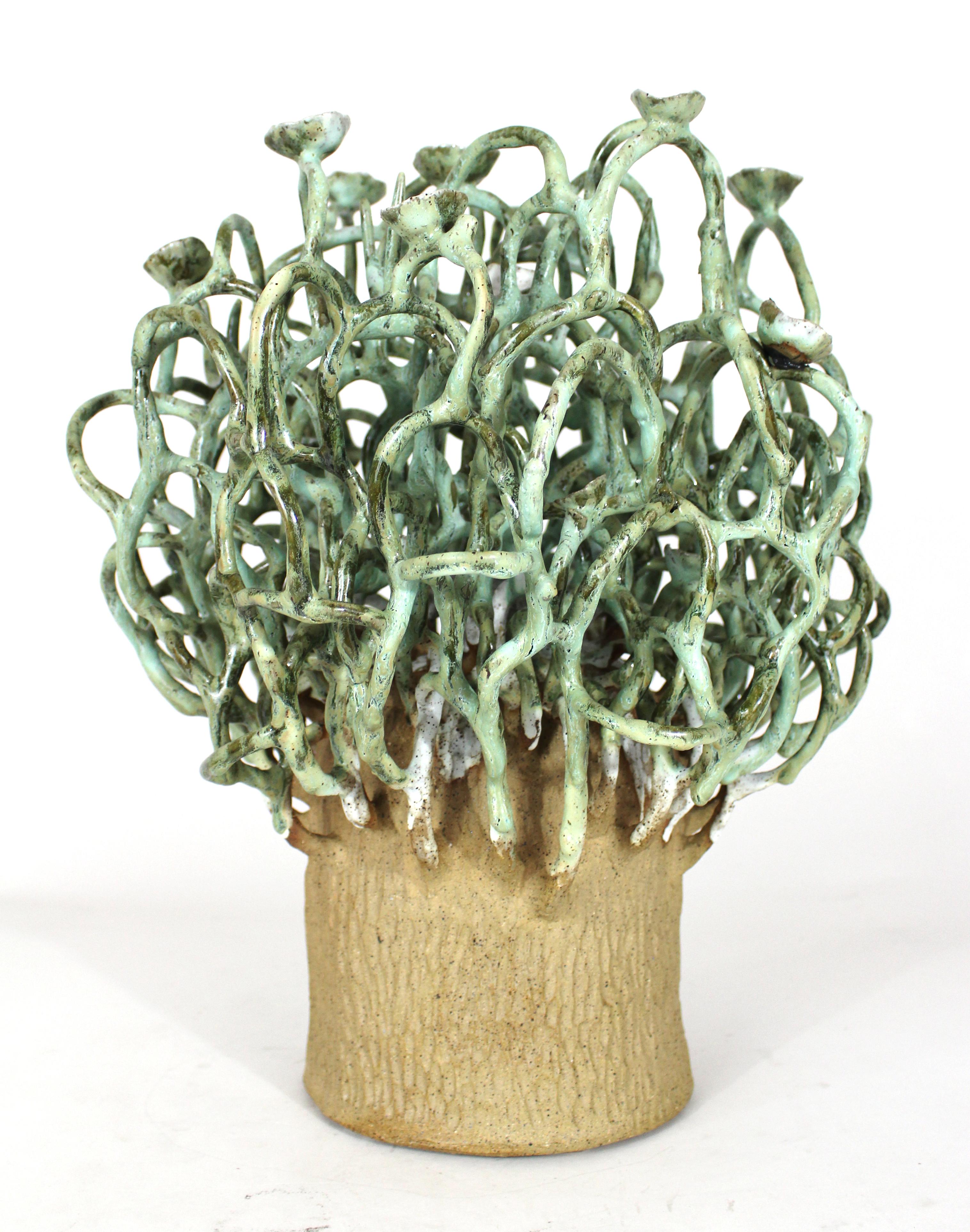 Contemporary Veil Sculpture in Glazed Ceramic by Trish DeMasi For Sale