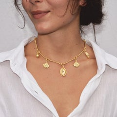 Veiled Charms Choker in Gold with Emerald