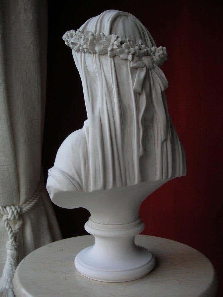 marble sculpture veiled lady