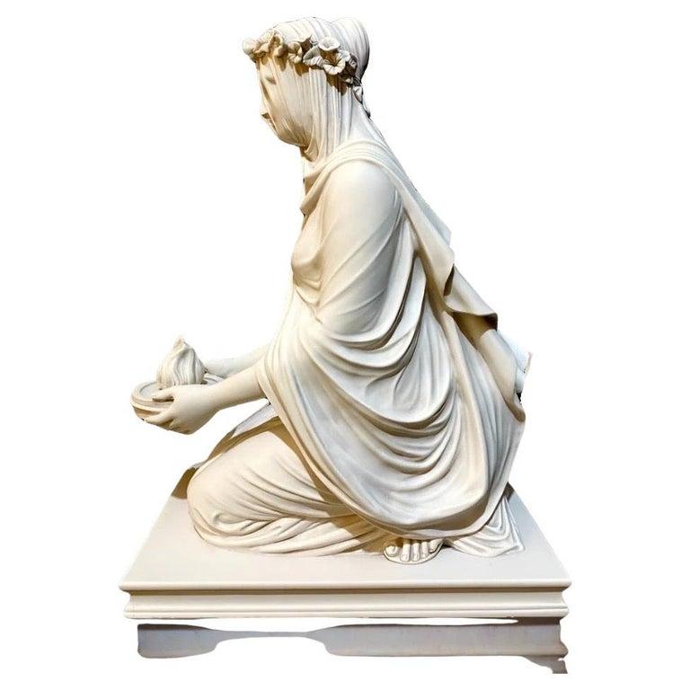 Inglese Statua di donna velata Scultura a busto, 20° secolo in vendita