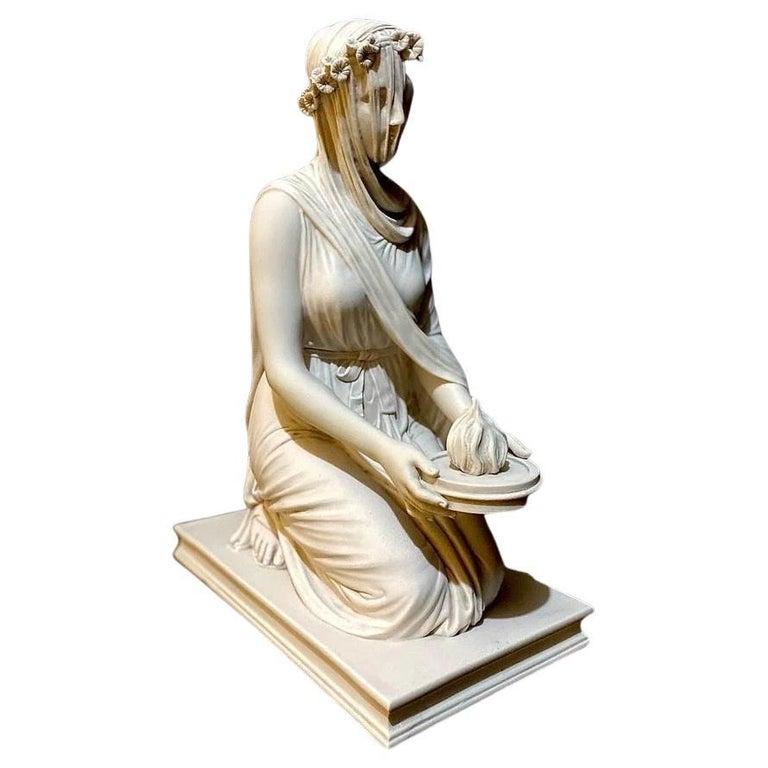 Marmo Statua di donna velata Scultura a busto, 20° secolo in vendita