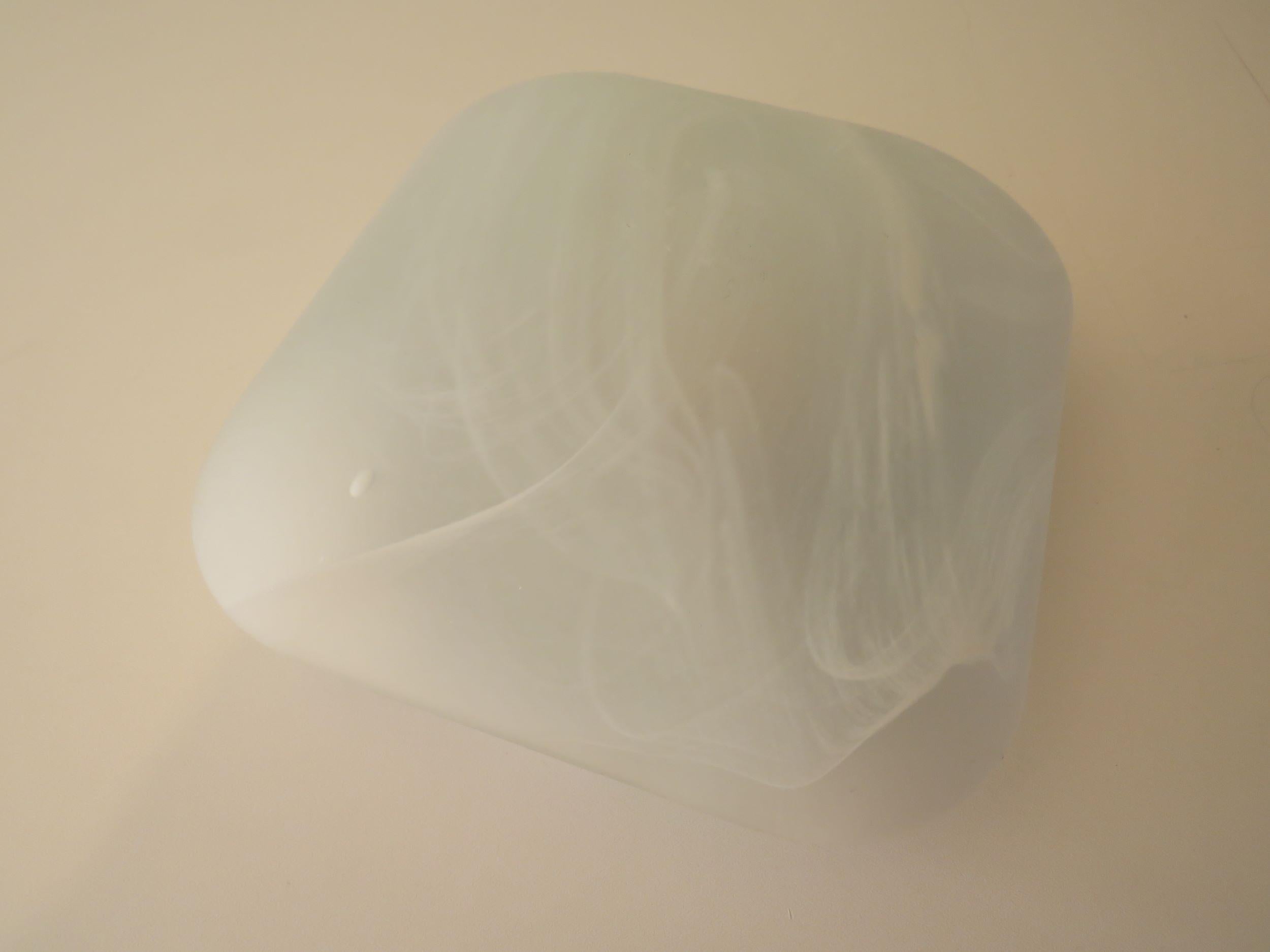 Late 20th Century Veiled Milk Glass Ceiling Lamp by Massive, Belgium 1980s For Sale