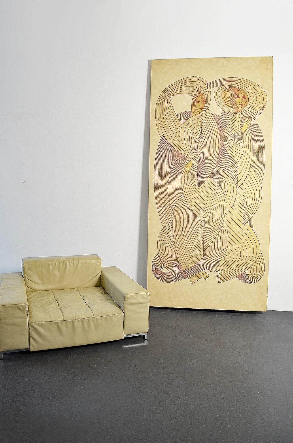 Veiled Virgins Room Divider or Wall Covering Marked by Jack Denst, 1976, USA In Good Condition In Nürnberg, Bavaria
