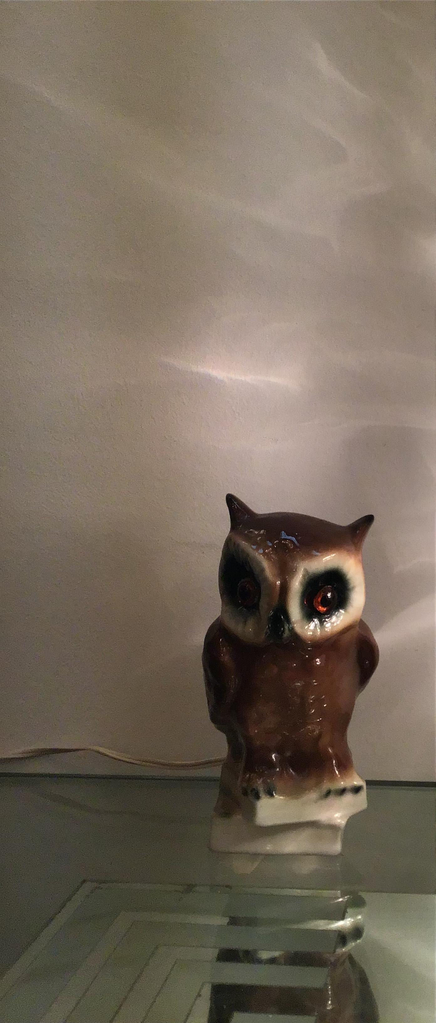 Veilleuse “Capodimonte “ Owl 1950 Italy For Sale 9