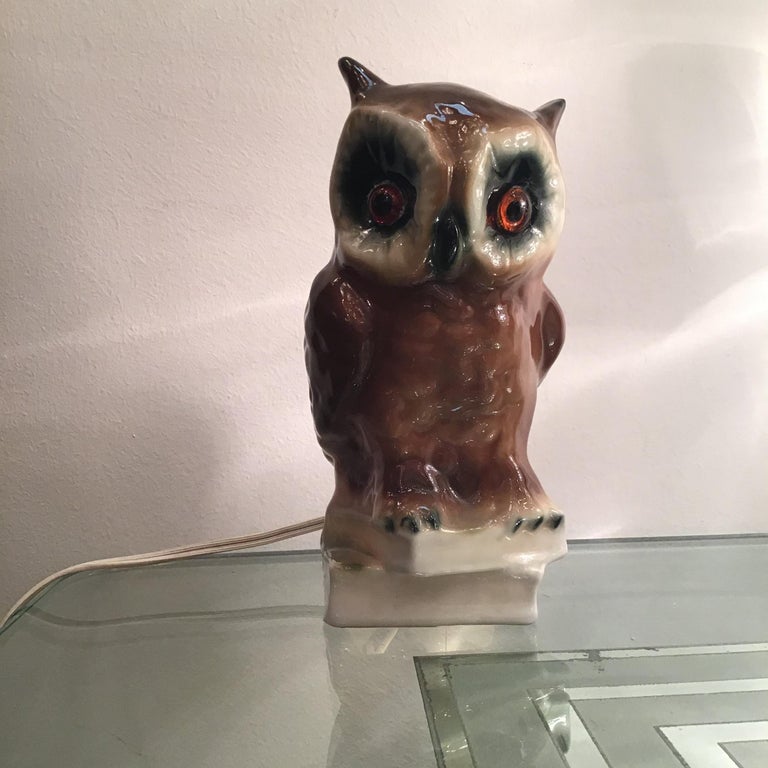 Veilleuse “Capodimonte “ Owl 1950 Italy For Sale at 1stDibs