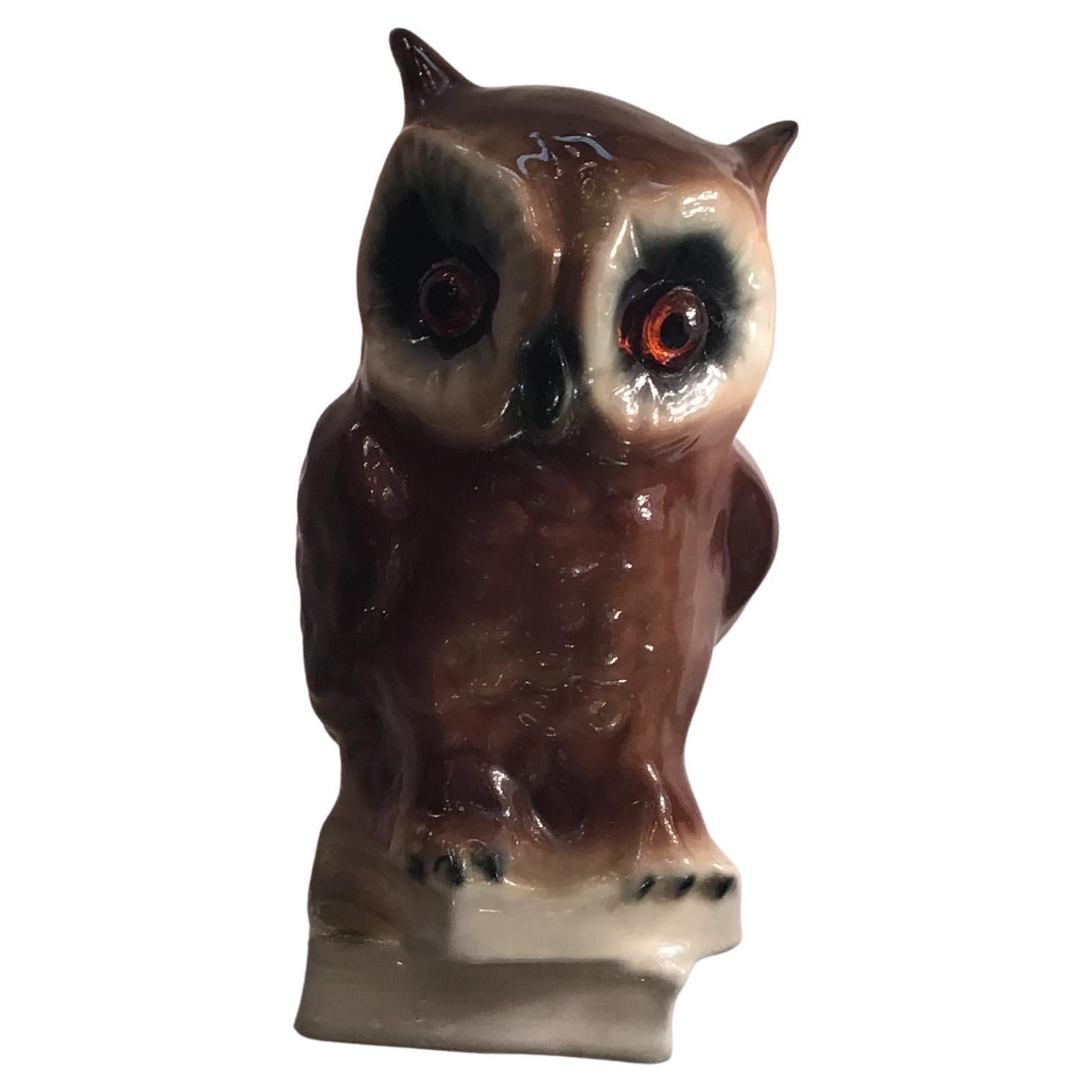 Veilleuse “Capodimonte “ Owl 1950 Italy For Sale