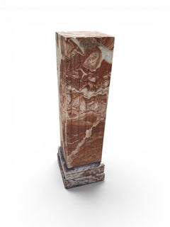 Veined Red Marble Pedestal, First Half of the 20th Century