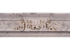 Französischer Statuario-Kaminsims aus Marmor, geschliffen