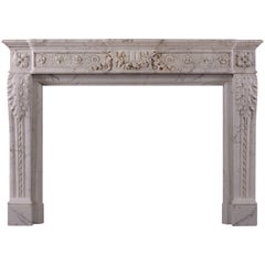 Veined Statuario French Marble Chimneypiece
