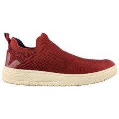Baskets à enfiler V en tricot tissé bordeaux VEJA, taille 10