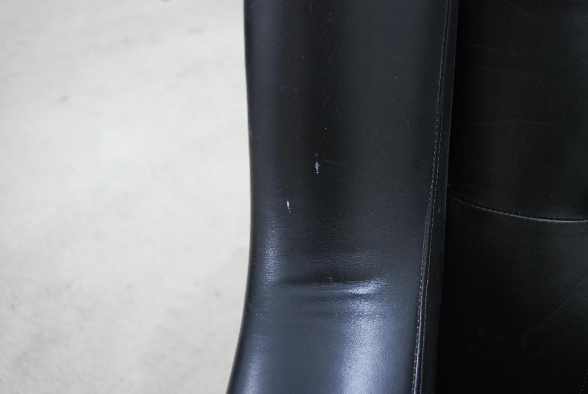 Vejen Polster Mobelfabrik Papa Bear Wingback Black Leather Lounge Chair For Sale 7