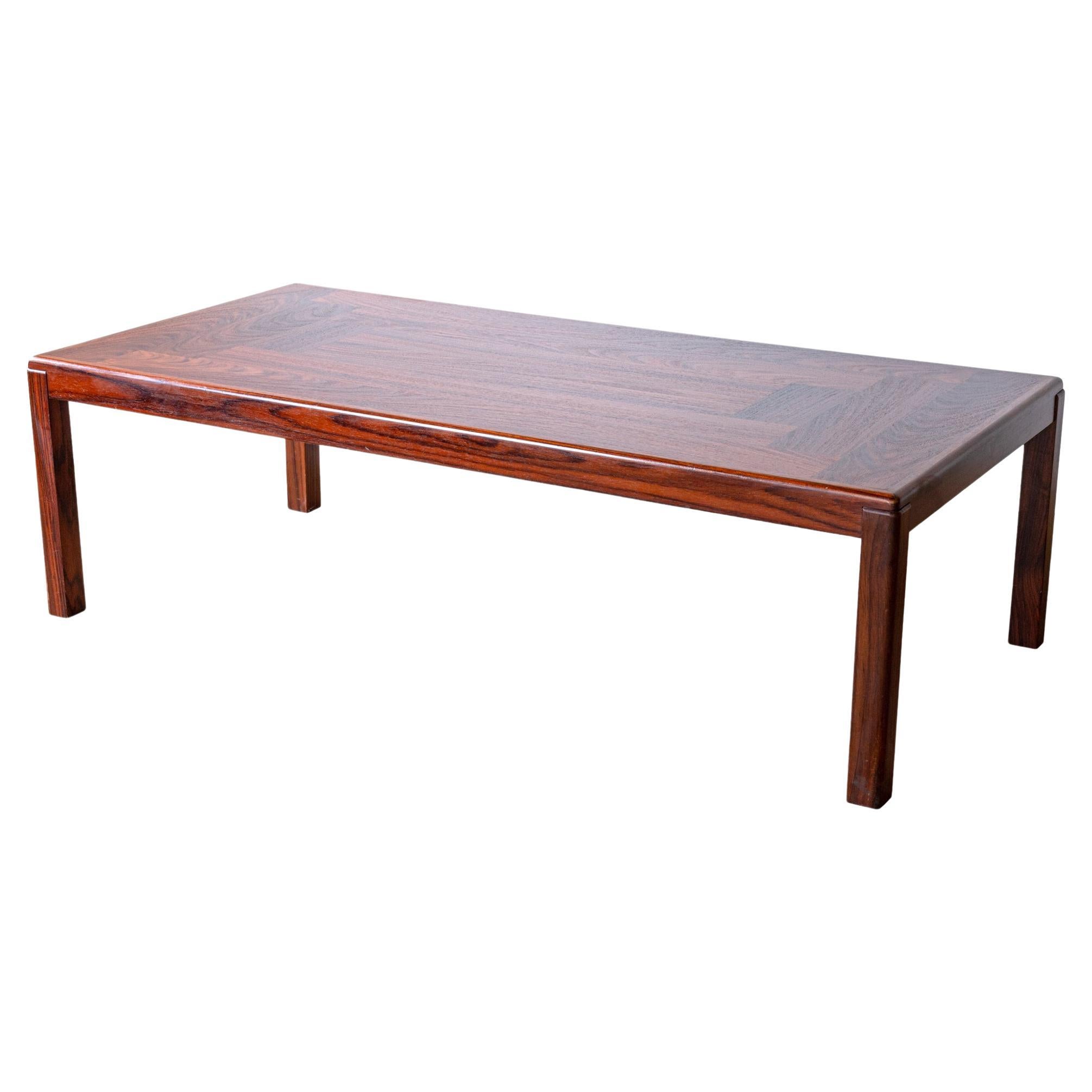 Vejle Stole and Mbelfabrik Danish Rosewood Rectangular Coffee Cocktail Table For Sale