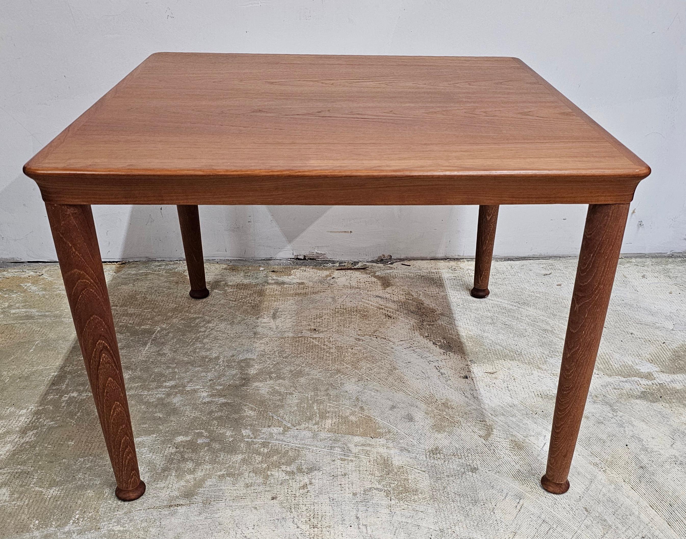 Danish Vejle Stole & Mobelfabrik Scandinavian Modern Solid Teak Square Side Table For Sale