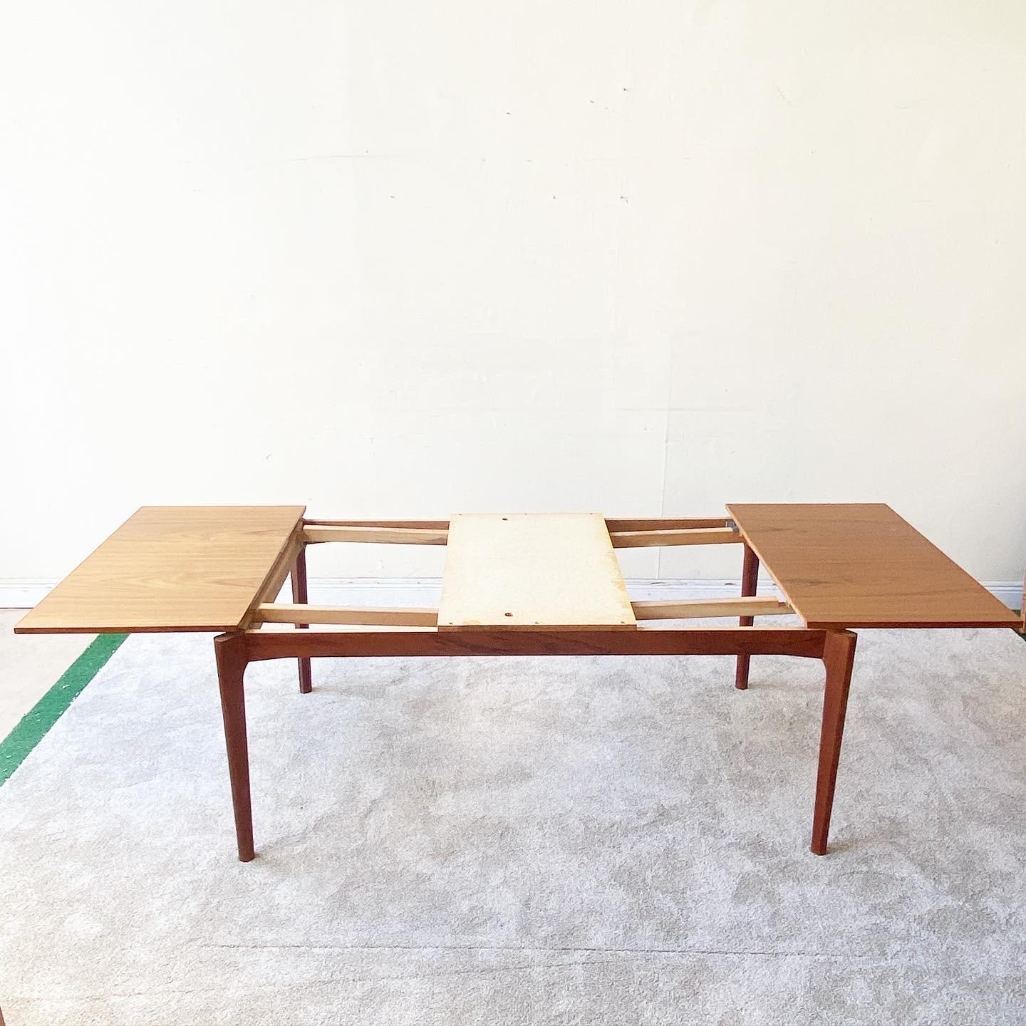 Danish Vejle Stole Scandinavian Modern Teak Extension Dining Table by Henning Kjaernulf For Sale