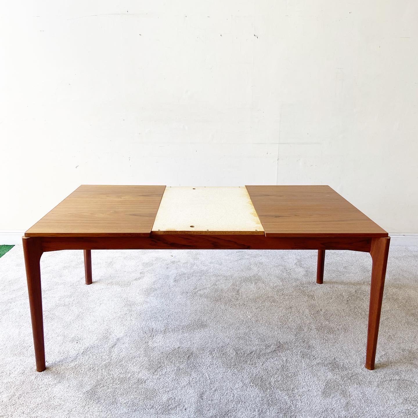Mid-20th Century Vejle Stole Scandinavian Modern Teak Extension Dining Table by Henning Kjaernulf For Sale