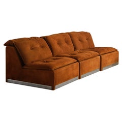 ‘Vela Bassa’ Proposals Sofa in Suede Attributed to Giovanni Offredi for Saporiti