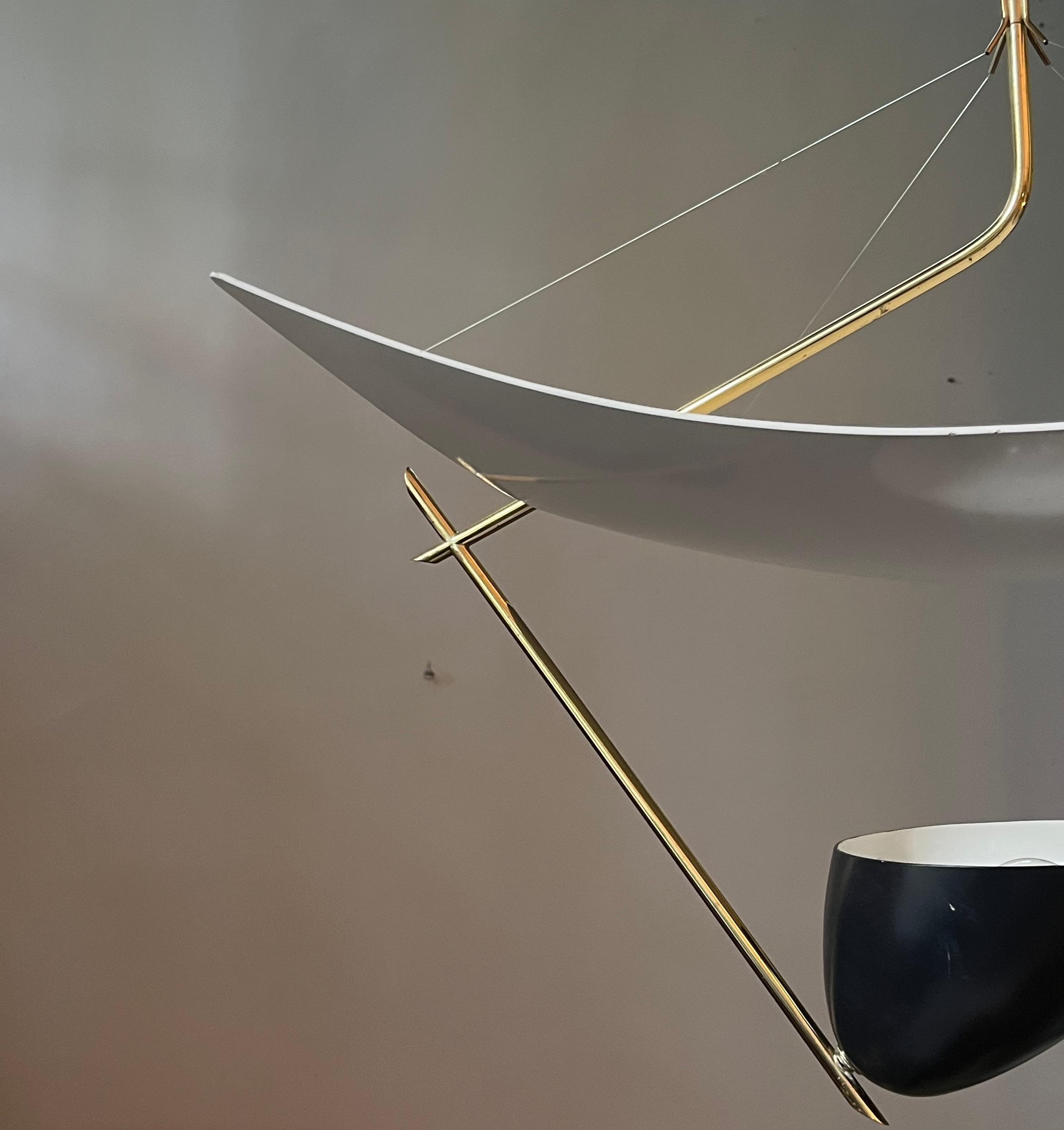Plafonnier Vela par Angelo Lelii pour Arredoluce, Italie, années 1950 Bon état - En vente à TOURS, FR