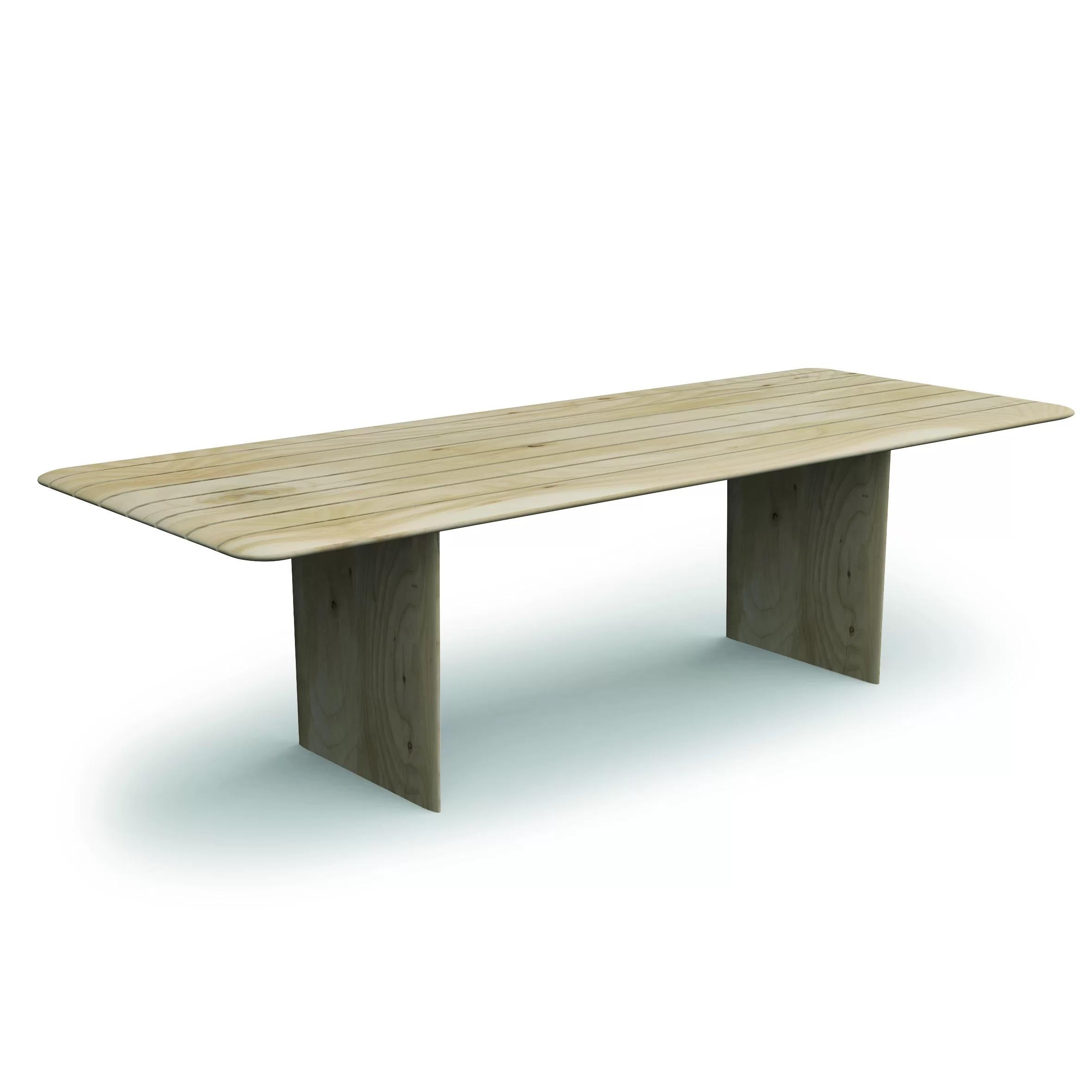 Vela Outdoor Solid Cedar Dining Table, Made in Italy  In New Condition For Sale In Beverly Hills, CA