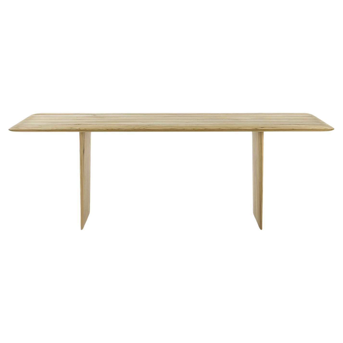 Vela Outdoor Solid Cedar Dining Table, Made in Italy  For Sale