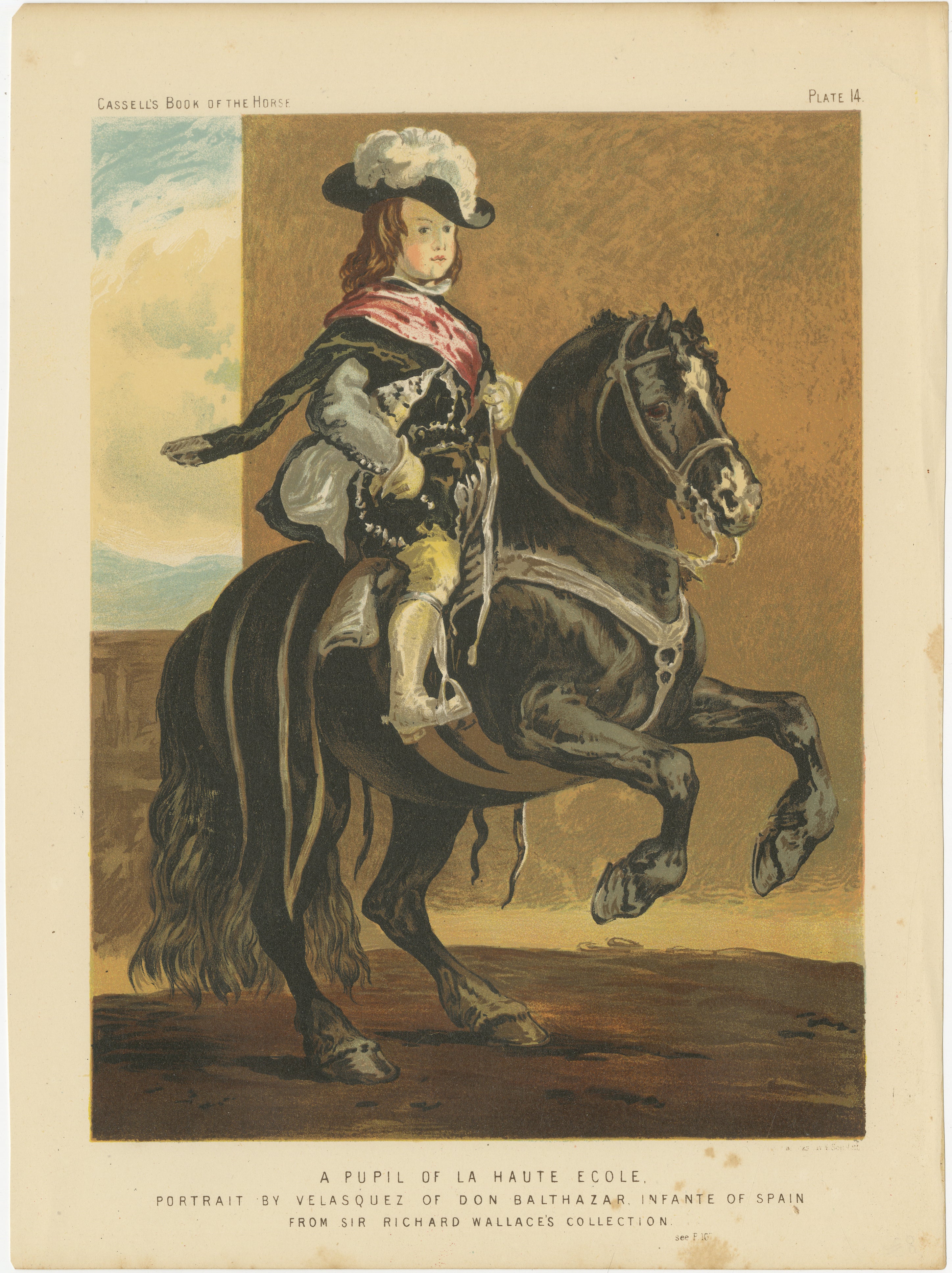 Velázquez Prince on Horseback – Antique Chromolithograph, c.1880