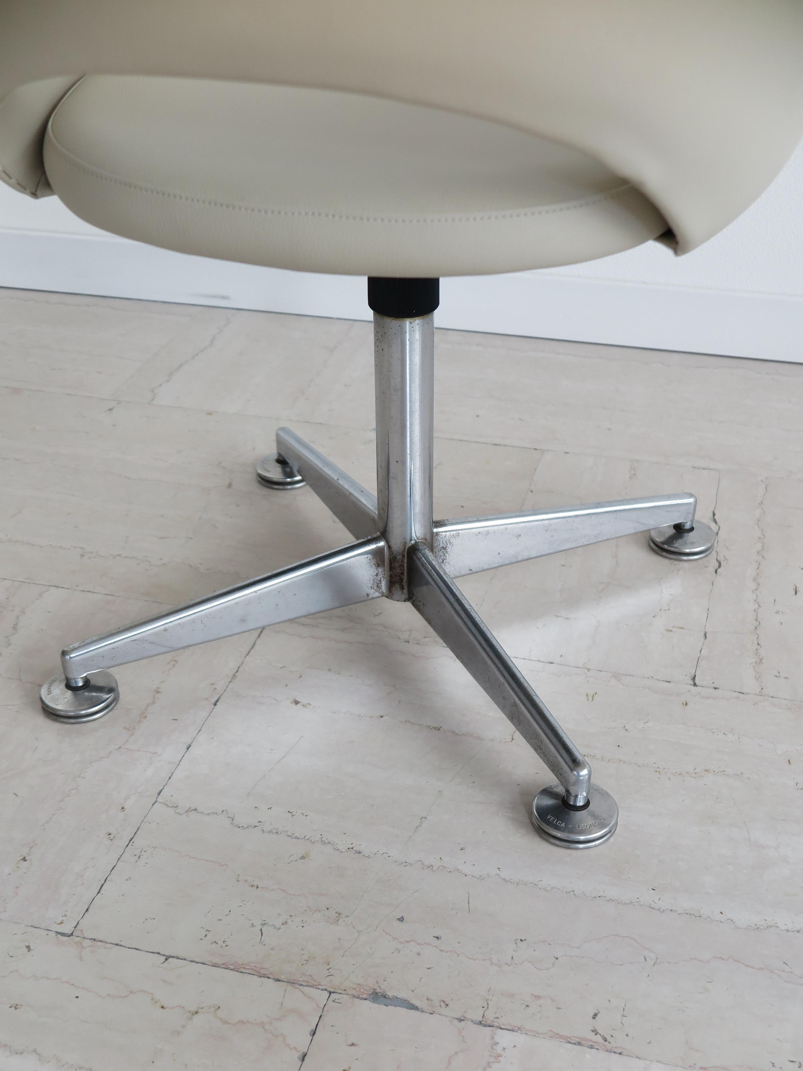 Velca Italian Midcentrury Swivel Office Chair Armchair 1960s For Sale 5